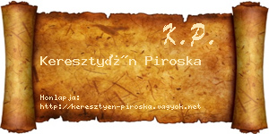 Keresztyén Piroska névjegykártya