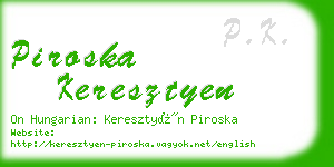 piroska keresztyen business card